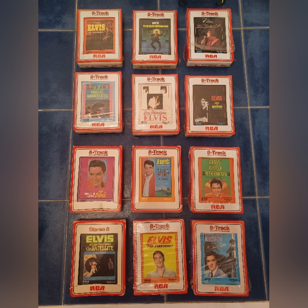 Lot of 12 Elvis Presley vintage 8 track taps.